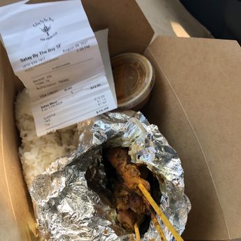Satay By The Bay SF - 3 chicken skewers (12) with rice, cucumbers. Not worthy? - Singaporean Near Me Satay By The Bay SF - 3 chicken skewers (12) with rice, cucumbers. Not worthy? - Singaporean Near Me