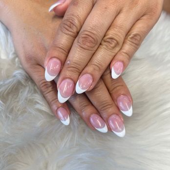 Angel's Nails Spa - Acrylic Nails with pink and white French top gel polish. - Nail Salons Near Me - Lakewood, California Angel's Nails Spa - Acrylic Nails with pink and white French top gel polish. - Nail Salons Near Me - Lakewood, California