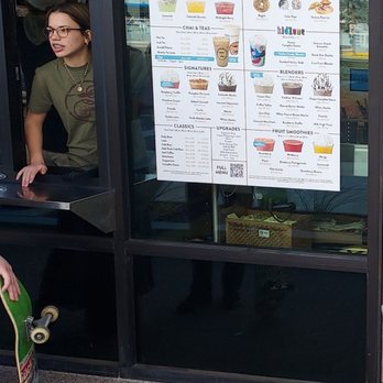 Ziggi's Coffee - Menu on window - Coffee & Tea Near Me - Tempe, Arizona