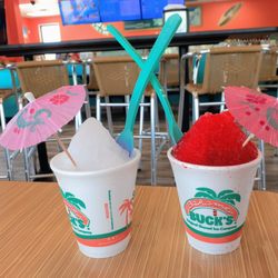 Bahama Bucks - The cheesecake and cherry snocones baby sizes from Bahama Bucks.