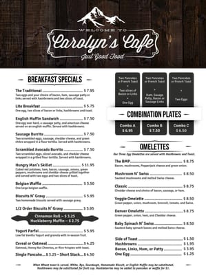Menu photo 7 Carolyn's Cafe Hungry Horse, MT