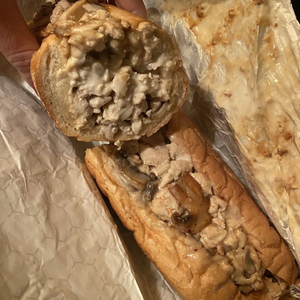 The most delicious chicken cheesesteak (with American cheese and mushrooms) The most delicious chicken cheesesteak (with American cheese and mushrooms)