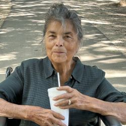 Mobility & More - My Mom, Cleopatra, is enjoying her strawberry shake while I push her in a wheelchair throughout the park.The wheelchair was PERFECT!