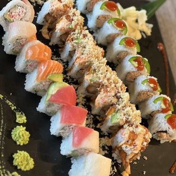 Bangkok Wasabi - Left to right: rainbow roll, big but easy roll, Mexican roll - Thai Near Me - Orem, Utah