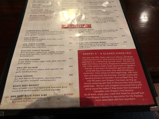 Menu photo 1 Shopsy's Deli & Restaurants Toronto, ON Menu photo 1 Shopsy's Deli & Restaurants Toronto, ON