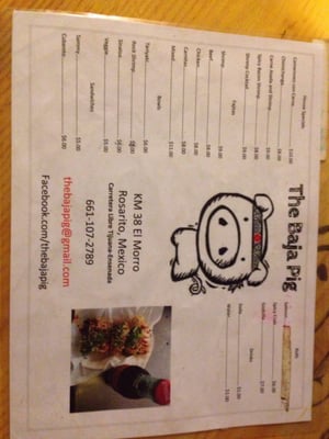 Menu photo 3 The Baja Pig Rosarito, BCN Menu photo 3 The Baja Pig Rosarito, BCN
