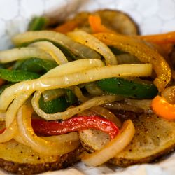 The Jersey Way - Fried Seasoned Potatoes with sautée onions and peppers.