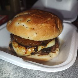 Sweet Tee's - A delicious teriyaki Patty bacon pepper jack cheese and pineapple