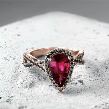 Devon Fine Jewelry - Black diamond & Pink Tourmaline engagement ring from Noam Carver - Jewelry Near Me - Wyckoff, New Jersey