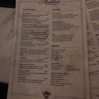 Mandarin Heights - Cocktail menu - Cocktail Bars Near Me - Tampa, Florida