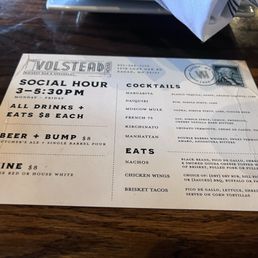 Happy hour menu