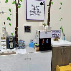 Zyland Indoor Playground - Water, tea, and coffee bar.