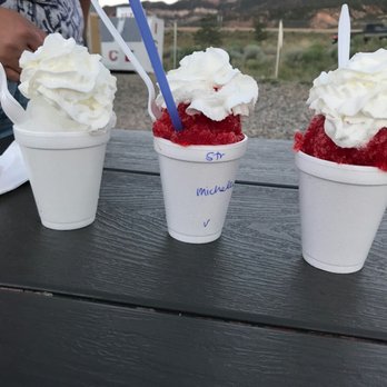 Tiki Shack - three cups of ice cream and strawberries - Food Trucks Near Me - Cedar City, Utah Tiki Shack - three cups of ice cream and strawberries - Food Trucks Near Me - Cedar City, Utah