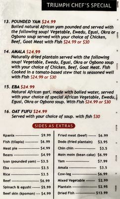 Menu photo 4 Triumph African Restaurant Fresno, CA