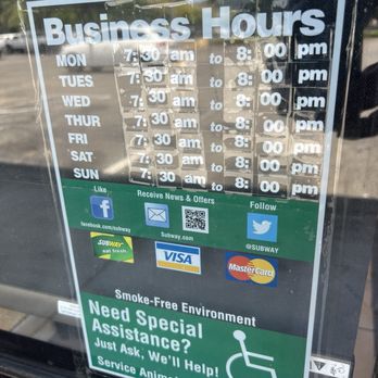 Subway - 6/16/24 Business hours - Sandwiches Near Me - Vacaville, California