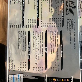Tea Maru - Menu - Bubble Tea Near Me - San Gabriel, California