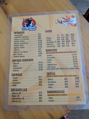 Menu photo 1 Don Sirloin Playa del Carmen, ROO