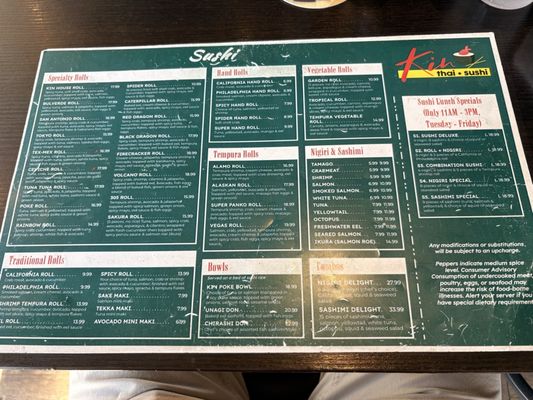 Menu photo 1 Kin Thai & Sushi San Antonio, TX