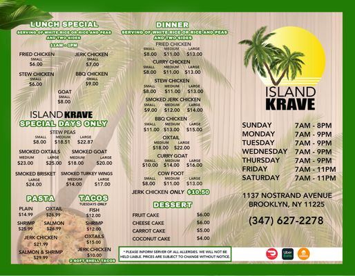 Menu photo 2 Island Krave Cuisine Brooklyn, NY Menu photo 2 Island Krave Cuisine Brooklyn, NY