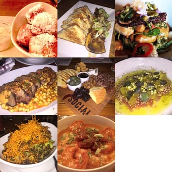 Social - Beignets w/coffee icecream; bone marrow;octopus salad; wagyu Tri tip; cheese board; hamachi crudo;Brussel sprouts; shrimps&grits - New American Near Me - Costa Mesa, California Social - Beignets w/coffee icecream; bone marrow;octopus salad; wagyu Tri tip; cheese board; hamachi crudo;Brussel sprouts; shrimps&grits - New American Near Me - Costa Mesa, California