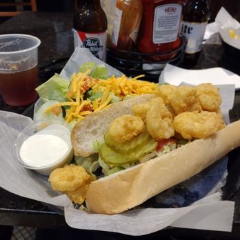 Ernst Cafe - Fried shrimp po' boy with a salad. - Cajun/Creole Near Me - New Orleans, Louisiana Ernst Cafe - Fried shrimp po' boy with a salad. - Cajun/Creole Near Me - New Orleans, Louisiana
