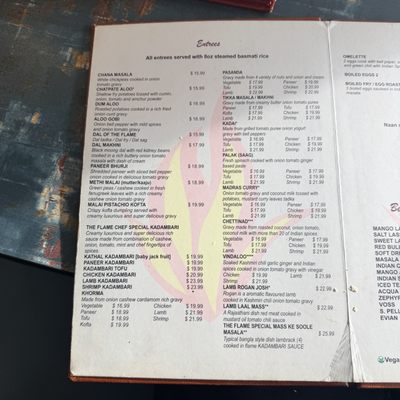Menu photo 2 The Flame Indian Kitchen Ocala, FL