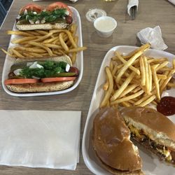 Chicago Style Hot Dogs and Burger