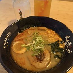 Fresh Passion Fruit Tea and Kyushu Soicy Tonkatsu Ramen