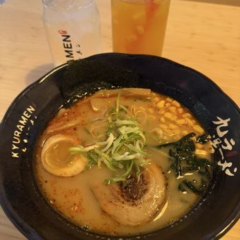 Kyuramen x TBaar- UCF - Fresh Passion Fruit Tea and Kyushu Soicy Tonkatsu Ramen - Ramen Near Me - Orlando, Florida