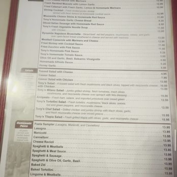 Tony's Italian Kitchen - Menu - Italian Near Me - Greenville, Texas
