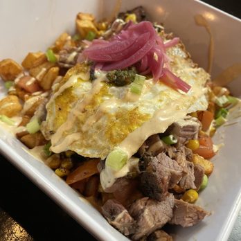Biscuits and Bourbon - Brisket Hash!!! - New American Near Me - Henderson, Nevada