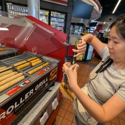 QuikTrip - We got three corn dogs off the roller grill for $6.29.