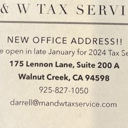 M And W Tax Service - New office address