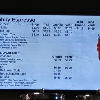 UWMC Plaza Cafe - Drink menu for the fancy stuff - Cafeteria Near Me - Seattle, Washington