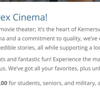 Trex Cinema - Check out these ticket prices for all shows, days and times! - Cinema Near Me - Kernersville, North Carolina Trex Cinema - Check out these ticket prices for all shows, days and times! - Cinema Near Me - Kernersville, North Carolina
