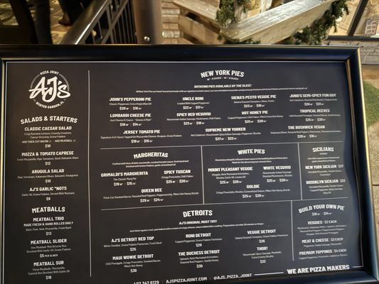 Menu photo 5 AJ's Pizza Joint Winter Garden, FL