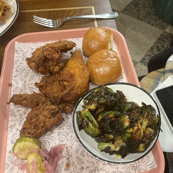 Honeymoon Chicken - Combo with brussel sprouts - Chicken Shop Near Me - Washington, DC, District of Columbia
