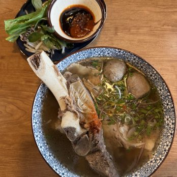 Me’s Kitchen - The pho with beef bone (extra 3 bucks). Not really worth it for the upgrade. Sauce all kinda mixed together. - Vietnamese Near Me - Sacramento, California