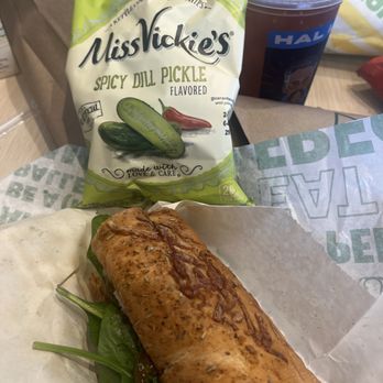 Subway - The Tuna Combo with the Miss Vickie's Spicy Dill Pickles and Brisk Raspberry tea. Sooooo good! - Sandwiches Near Me - Kenner, Louisiana