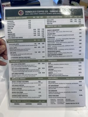 Menu photo 1 Honolulu Coffee Honolulu, HI