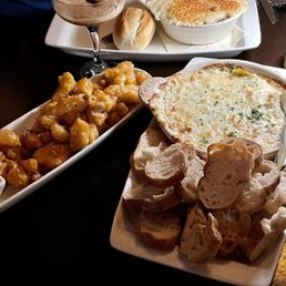 Artichoke Cheddar Dip, Shepherds Pie, Ellsworth Fried Cheese Curds Artichoke Cheddar Dip, Shepherds Pie, Ellsworth Fried Cheese Curds