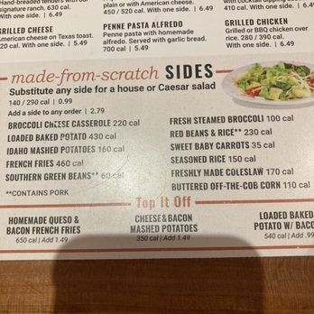 Cheddar's Scratch Kitchen - Partial menu - American Near Me - Cypress, Texas