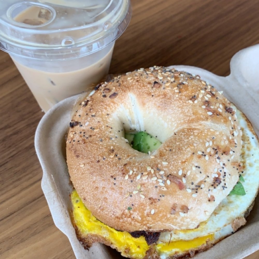 Cafe Beatrice - iced latte and everything bagel egg avocado smoked salmon sandwich - Cafes Near Me - Cambridge, Massachusetts Cafe Beatrice - iced latte and everything bagel egg avocado smoked salmon sandwich - Cafes Near Me - Cambridge, Massachusetts