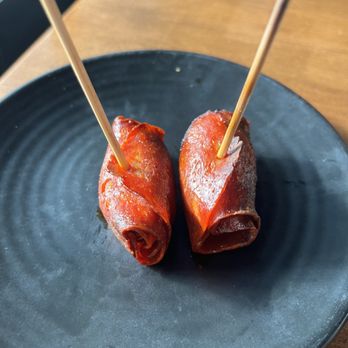 Lil Ba-Ba-Reeba! - Roasted Dates Wrapped in Bacon - Seafood Near Me - Chicago, Illinois Lil Ba-Ba-Reeba! - Roasted Dates Wrapped in Bacon - Seafood Near Me - Chicago, Illinois
