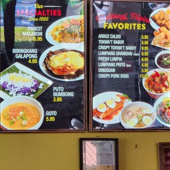 Manila Sunset - Partial menu - Filipino Near Me - West Covina, California Manila Sunset - Partial menu - Filipino Near Me - West Covina, California