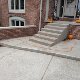 Exterior outside entrance of Sam The Concrete Man Indianapolis - Before entry steps Exterior outside entrance of Sam The Concrete Man Indianapolis - Before entry steps