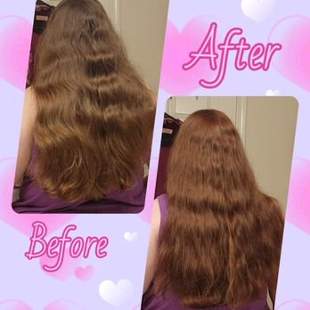 Sunrise Salon - Color before and after. Once I got home and dried it myself... - Hair Salons Near Me - Surprise, Arizona