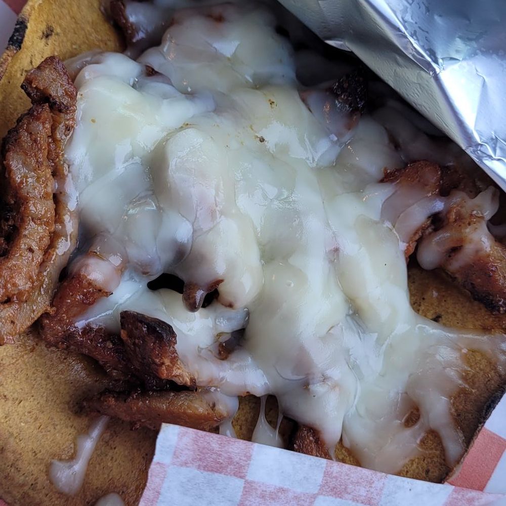 Tacos La K’lera - Al pastor & a bunch of cheese. $5! - Tacos Near Me - Tolleson, Arizona Tacos La K’lera - Al pastor & a bunch of cheese. $5! - Tacos Near Me - Tolleson, Arizona