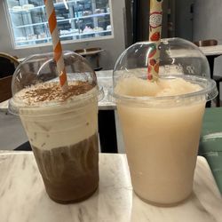 LAB Bakery Cafe - Einspanner A$8 and lychee frappe A$8