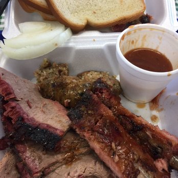 Carter's Bar-B-Que - Half way through my 3 meat plate and full but trying to finish. - Barbeque Near Me - Longview, Texas